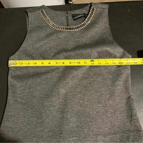 Cynthia Rowley Womens Grey Knit Jeweled Neck Sleeveless Tank Top Size M - Picture 7 of 8